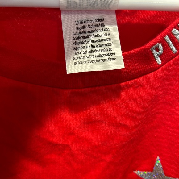 VS PINK Tank Top Red with Sparkly Stars Medium - Picture 5 of 10